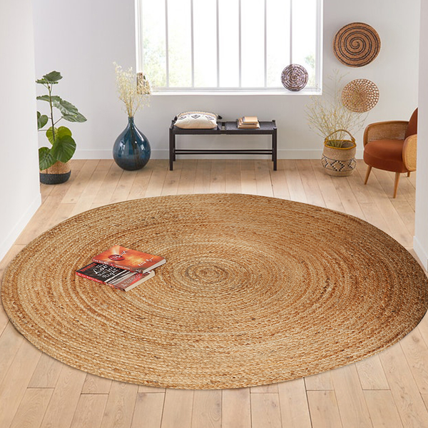 Juteteppich Lola - 100% Jute - Honig - 100 x 100 cm