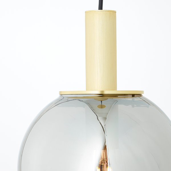 Pendelleuchte Gould I - Rauchglas / Aluminium - 1-flammig