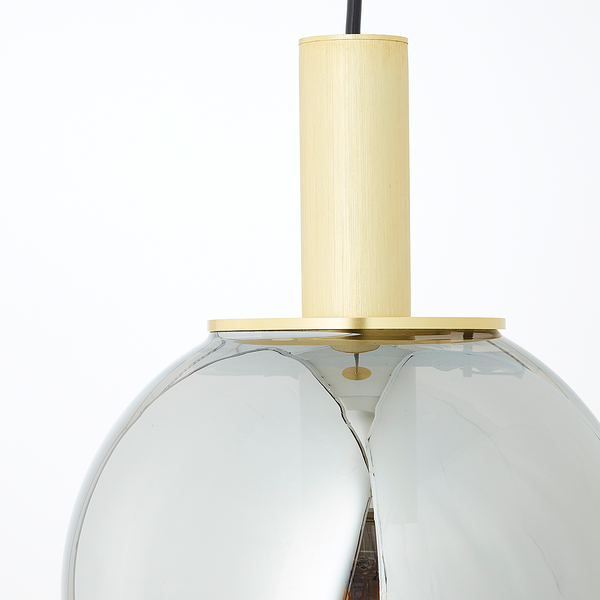 Pendelleuchte Gould I - Rauchglas / Aluminium - 1-flammig