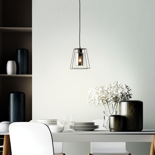 Pendelleuchte Luxor I - Rauchglas / Eisen - 1-flammig