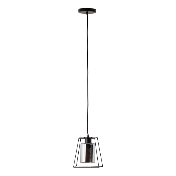 Pendelleuchte Luxor I - Rauchglas / Eisen - 1-flammig