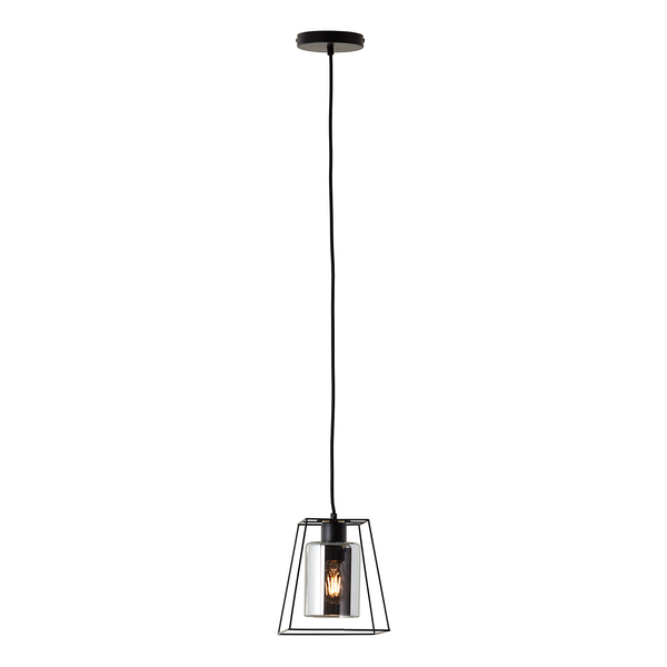 Pendelleuchte Luxor I - Rauchglas / Eisen - 1-flammig