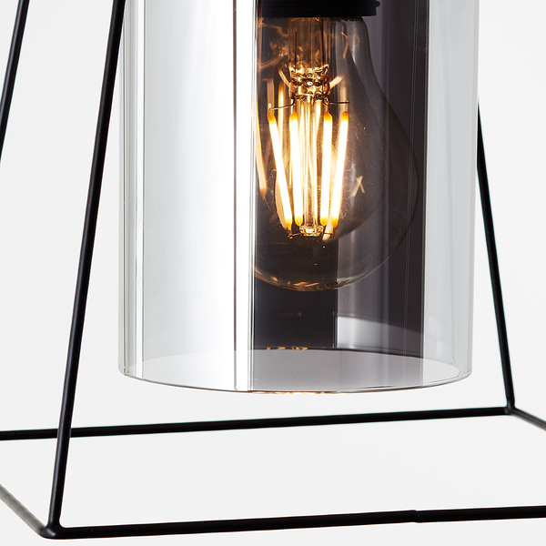 Pendelleuchte Luxor I - Rauchglas / Eisen - 1-flammig