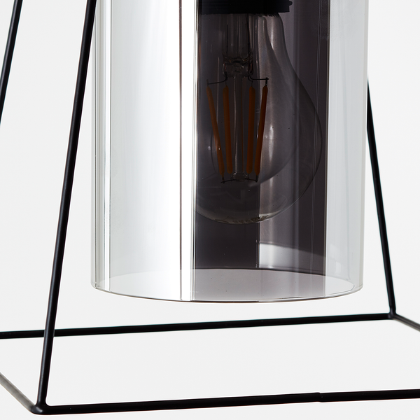 Pendelleuchte Luxor I - Rauchglas / Eisen - 1-flammig