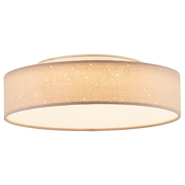 LED-Deckenleuchte Baska - Mischgewebe / Eisen - 1-flammig - Braun