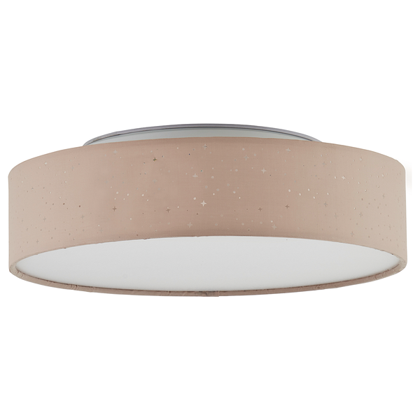 LED-Deckenleuchte Baska - Mischgewebe / Eisen - 1-flammig - Braun