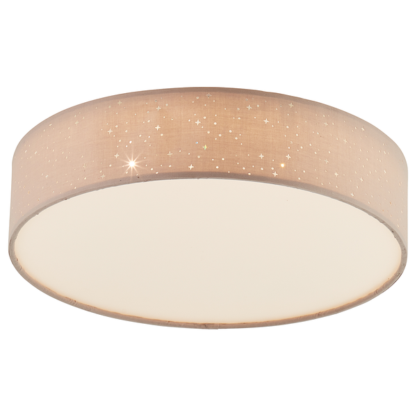 LED-Deckenleuchte Baska - Mischgewebe / Eisen - 1-flammig - Braun