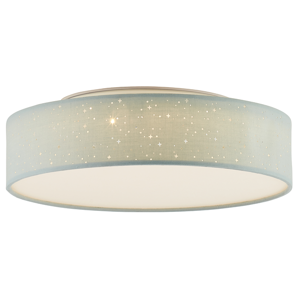 LED-Deckenleuchte Baska - Mischgewebe / Eisen - 1-flammig - Blau