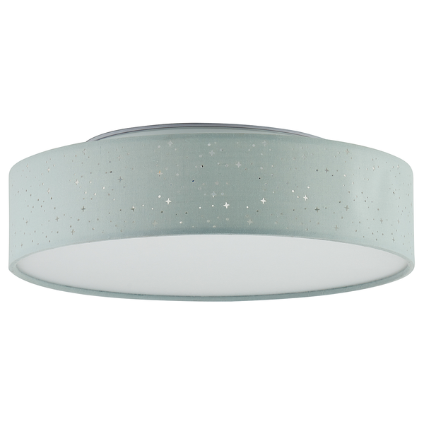 LED-Deckenleuchte Baska - Mischgewebe / Eisen - 1-flammig - Blau