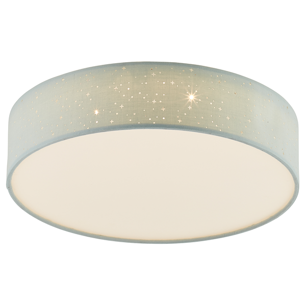 LED-Deckenleuchte Baska - Mischgewebe / Eisen - 1-flammig - Blau