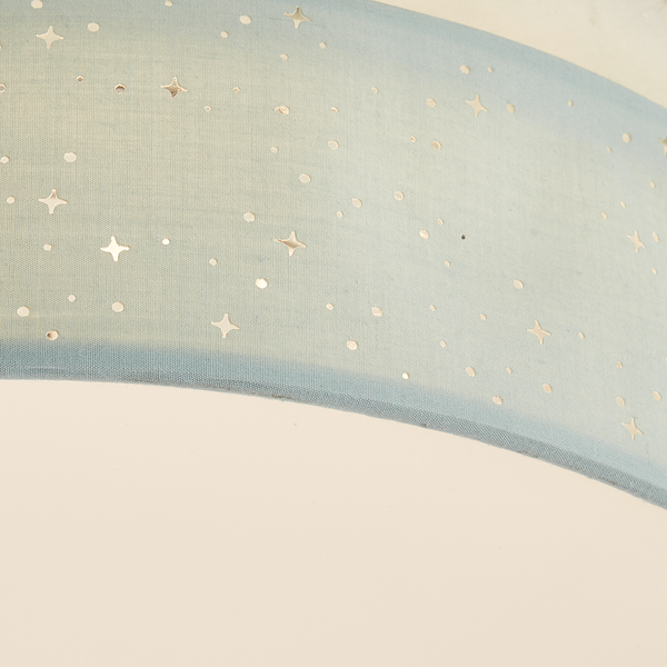 LED-Deckenleuchte Baska - Mischgewebe / Eisen - 1-flammig - Blau