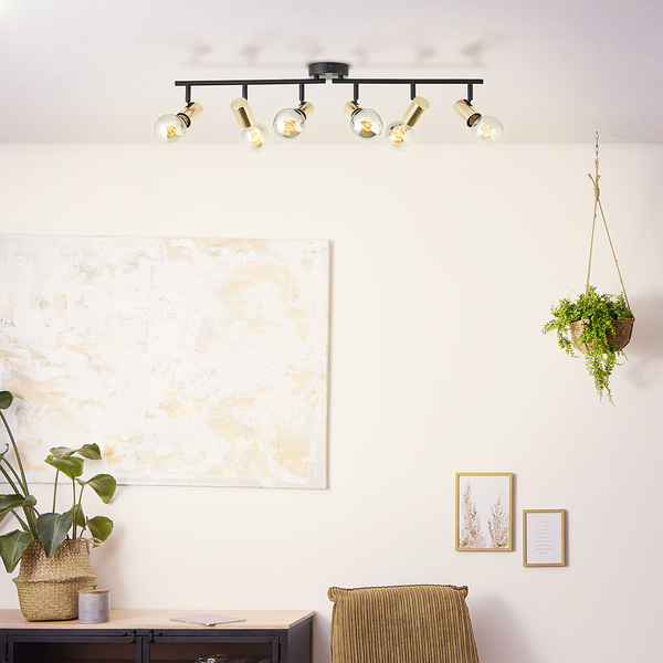 Deckenleuchte Kerry - Eisen - Flammenanzahl: 6