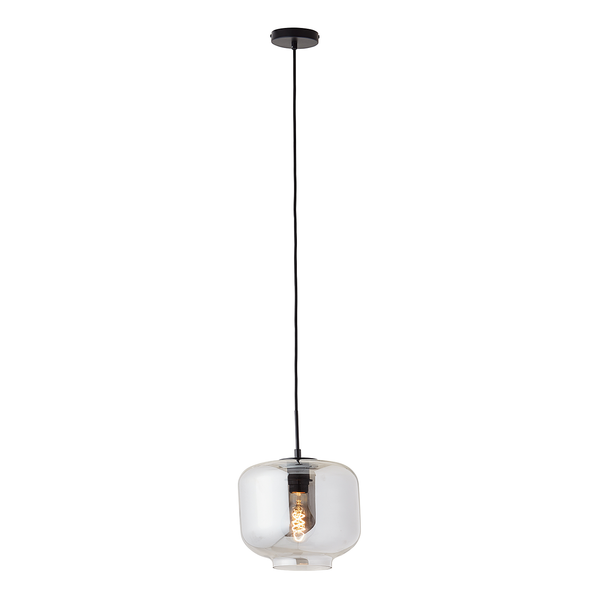 Pendelleuchte Kleon II - Rauchglas / Eisen - 1-flammig