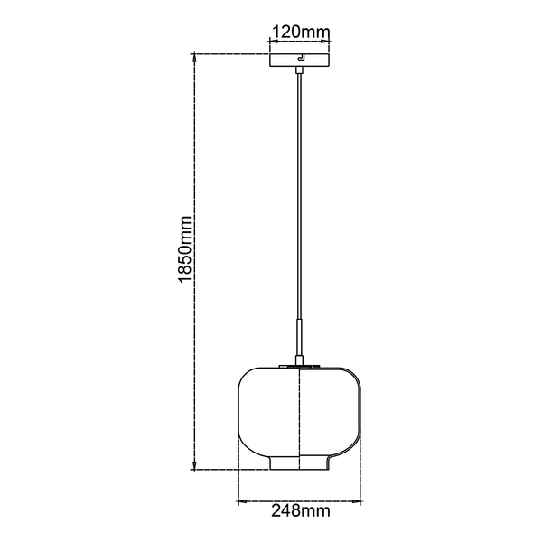 Pendelleuchte Kleon II - Rauchglas / Eisen - 1-flammig