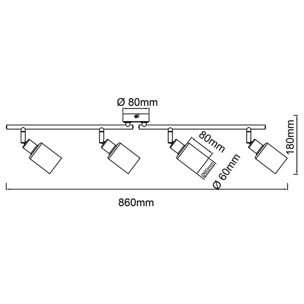 Deckenleuchte Loralie - Satiniertes glas / Eisen - 4-flammig