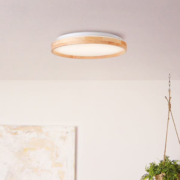 LED-Deckenleuchte Alson - Polyethylen / Gummibaum massiv - 1-flammig