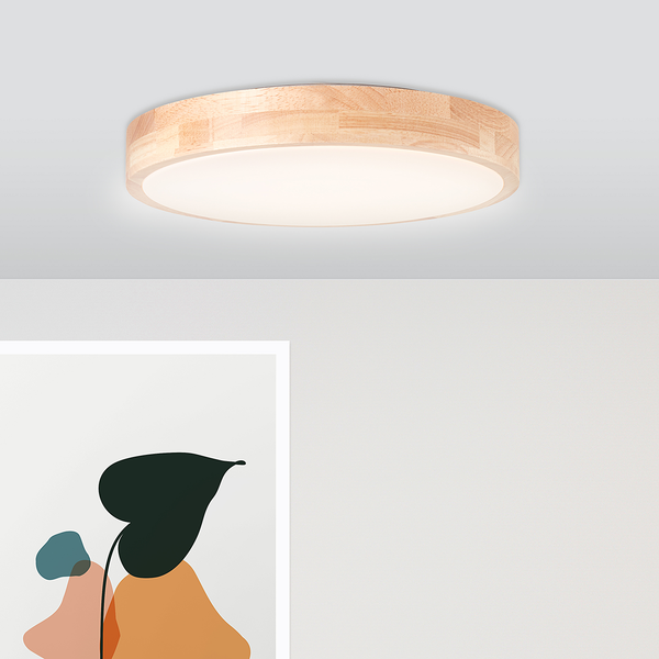 LED-Deckenleuchte Moreen - Polyethylen / Gummibaum massiv - 1-flammig