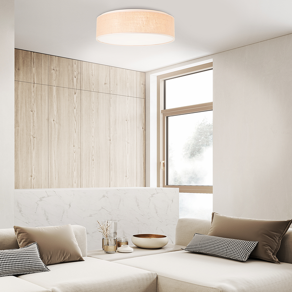 Deckenleuchte Aniela - Leinen / Eisen - 3-flammig