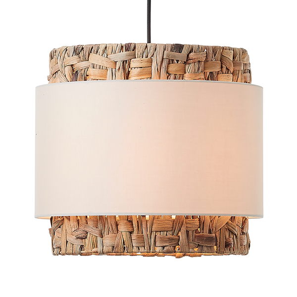 Pendelleuchte Waterlilly I - Leinen / Pflanzenblatt - 1-flammig - Beige