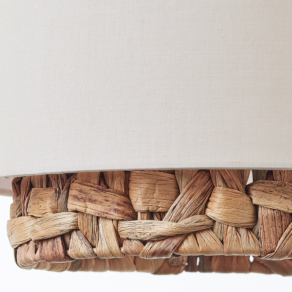 Pendelleuchte Waterlilly II - Leinen / Pflanzenblatt - 3-flammig - Beige