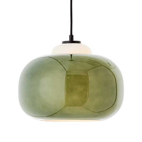Pendelleuchte Blop - Farbglas / Eisen - 1-flammig - Grün