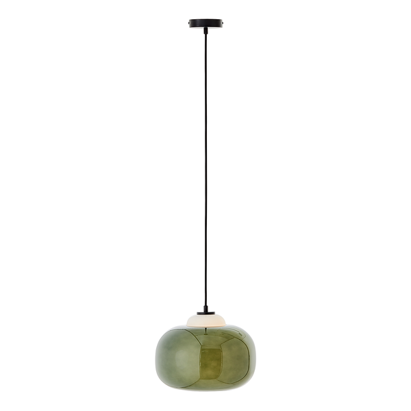 Pendelleuchte Blop - Farbglas / Eisen - 1-flammig - Grün