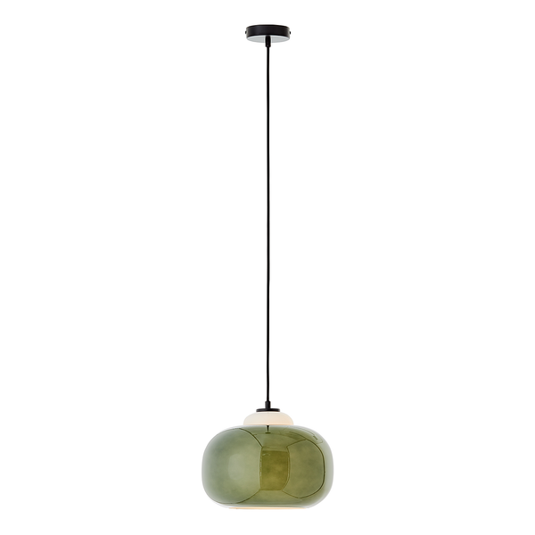 Pendelleuchte Blop - Farbglas / Eisen - 1-flammig - Grün