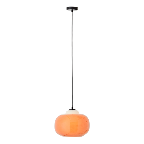 Pendelleuchte Blop - Farbglas / Eisen - 1-flammig - Orange