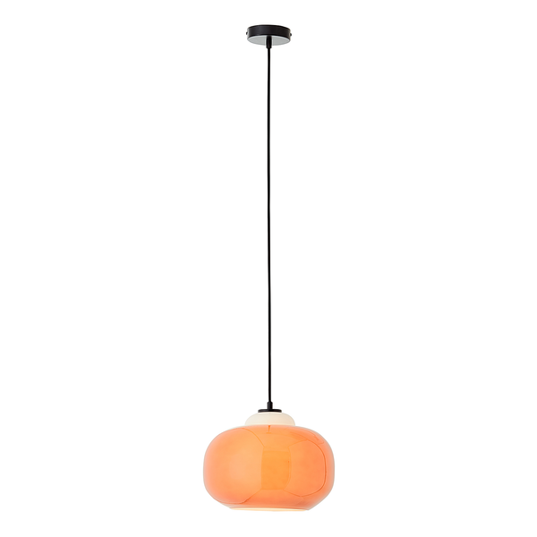 Pendelleuchte Blop - Farbglas / Eisen - 1-flammig - Orange