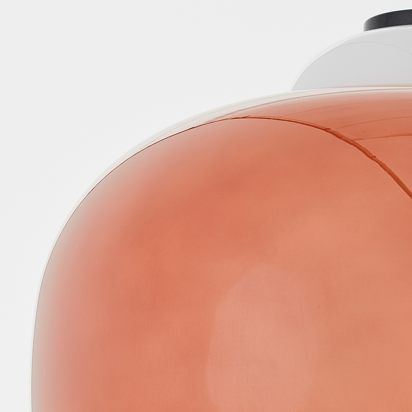 Pendelleuchte Blop - Farbglas / Eisen - 1-flammig - Orange