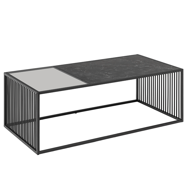 Couchtisch Mephisto 120 cm - Rauchglas / Metall - Schwarz