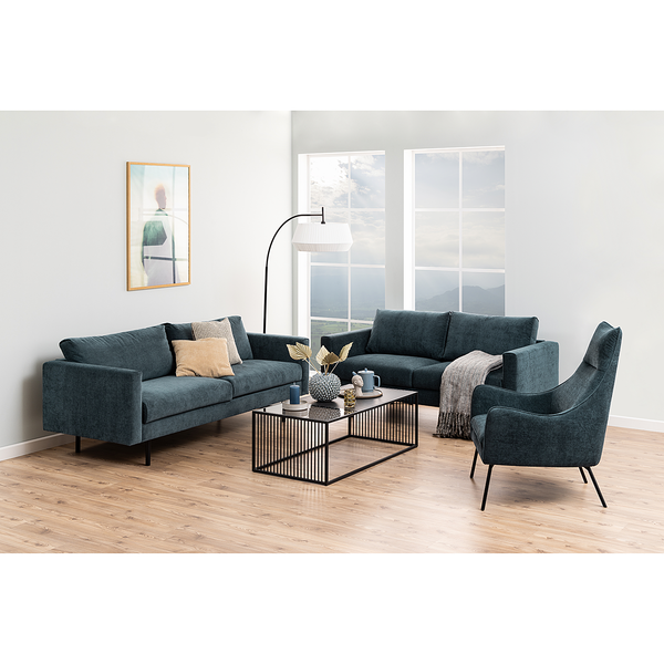 Couchtisch Mephisto 120 cm - Rauchglas / Metall - Schwarz