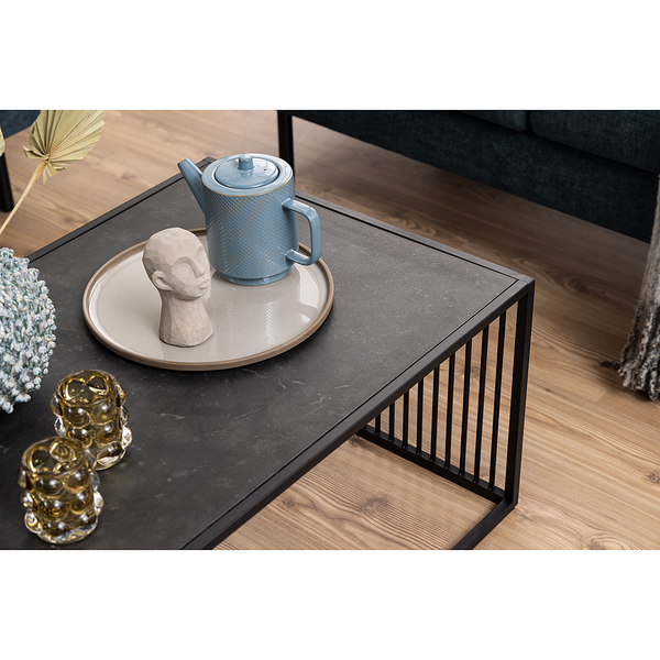 Couchtisch Mephisto 120 cm - Rauchglas / Metall - Schwarz