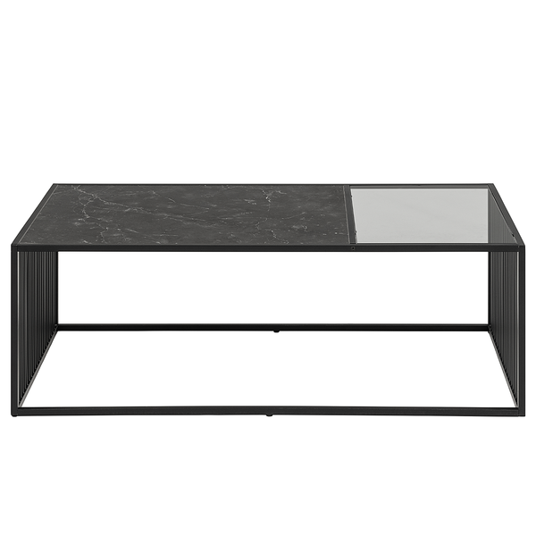 Couchtisch Mephisto 120 cm - Rauchglas / Metall - Schwarz