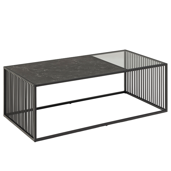 Couchtisch Mephisto 120 cm - Rauchglas / Metall - Schwarz