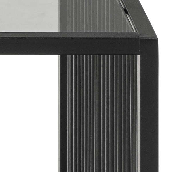 Couchtisch Mephisto 120 cm - Rauchglas / Metall - Schwarz