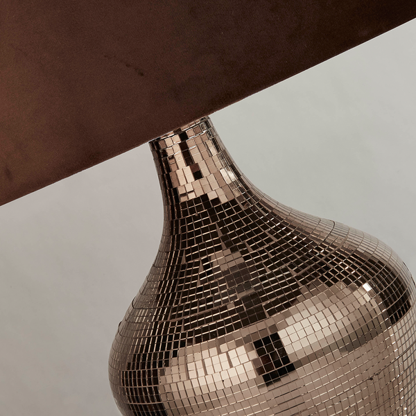 Tischleuchte Smoked Mosaic - Stahl - Braun / Gold