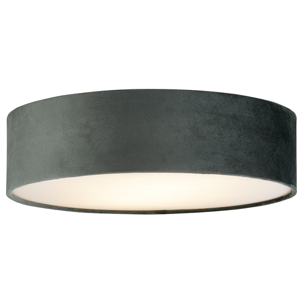 Deckenleuchte Drum - Stahl - Grau - Grau - Durchmesser: 38 cm