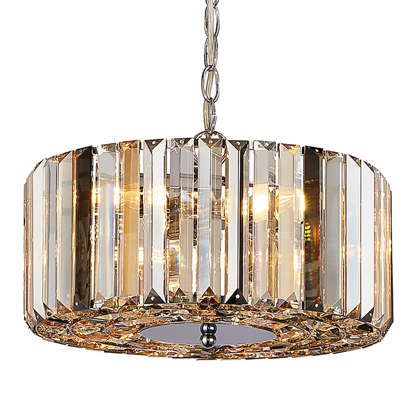 Pendelleuchte Chapeau - Stahl - Silber / Bernstein / Transparent