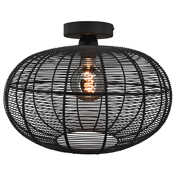 Deckenleuchte Alto - Stahl, pulverbeschichtet - 1-flammig - Schwarz - Durchmesser: 40 cm