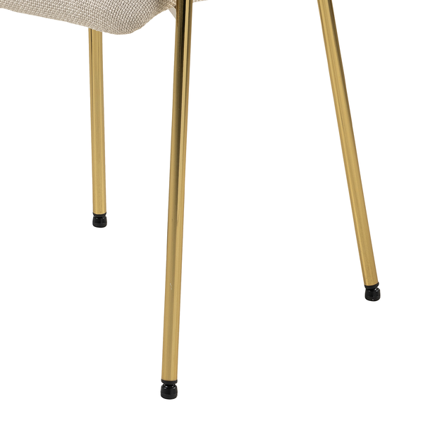 Armlehnenstuhl Shaye 2er-Set - Struktutstoff / Eisen - Beige / Gold