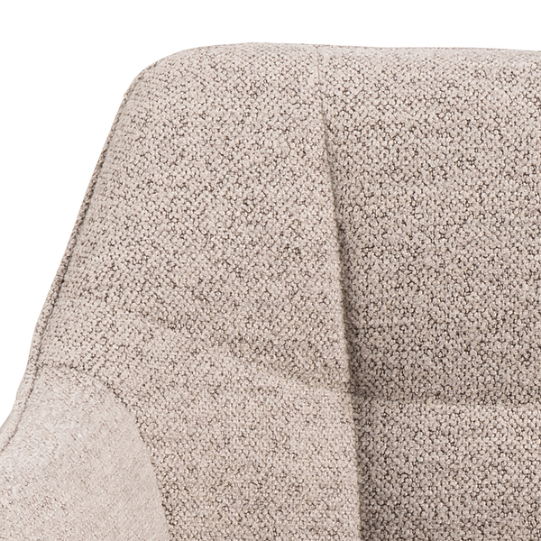 Armlehnenstuhl Noela 2er-Set - Bouclé / Eisen - Beige / Schwarz