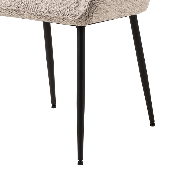 Armlehnenstuhl Noela 2er-Set - Bouclé / Eisen - Beige / Schwarz