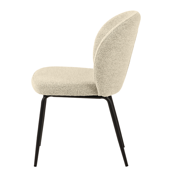 Polsterstuhl Carreras 2er-Set - Bouclé Stoff Moena: Creme