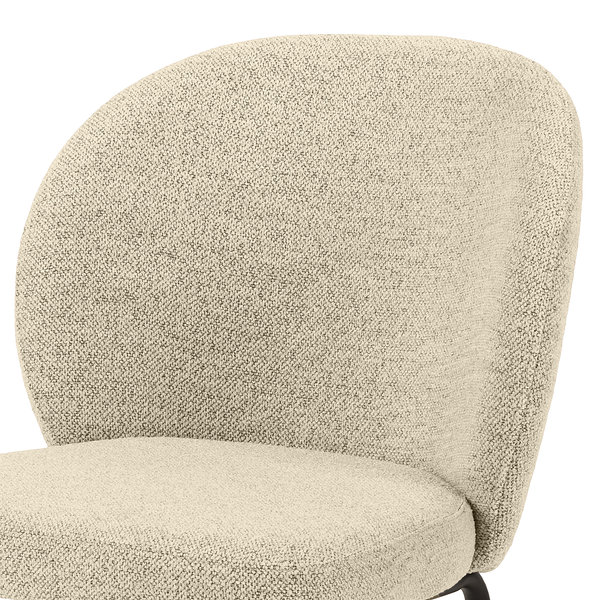 Polsterstuhl Carreras 2er-Set - Bouclé Stoff Moena: Creme
