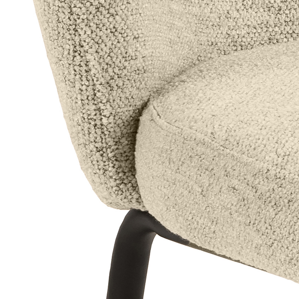 Polsterstuhl Carreras 2er-Set - Bouclé Stoff Moena: Creme