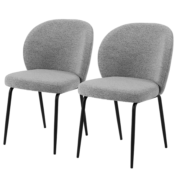Polsterstuhl Carreras 2er-Set - Bouclé Stoff Moena: Grau
