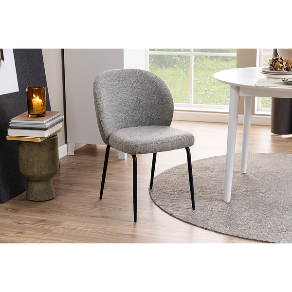 Polsterstuhl Carreras 2er-Set - Bouclé Stoff Moena: Grau