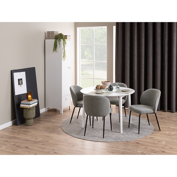 Polsterstuhl Carreras 2er-Set - Bouclé Stoff Moena: Grau