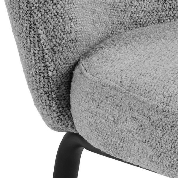 Polsterstuhl Carreras 2er-Set - Bouclé Stoff Moena: Grau